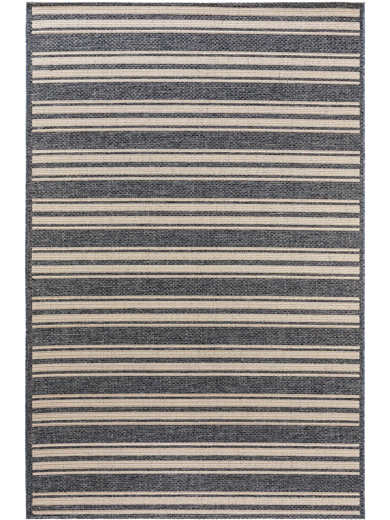 Tapis moderne motif rayé enfant gris et beige d'intérieur et d'extérieur 133x190 cm
