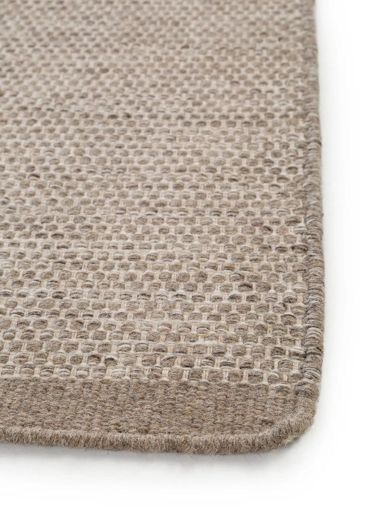 Tapis scandinave chiné descente de lit taupe en laine 80x250 cm