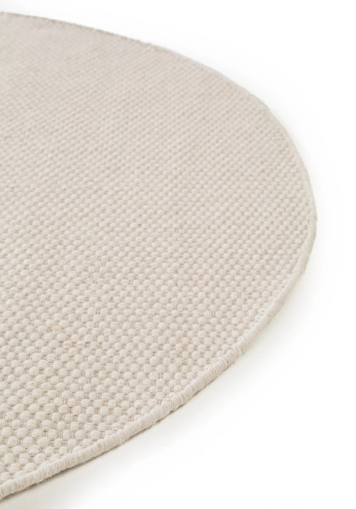 Tapis scandinave uni rond blanc en laine 200 cm de diamètre