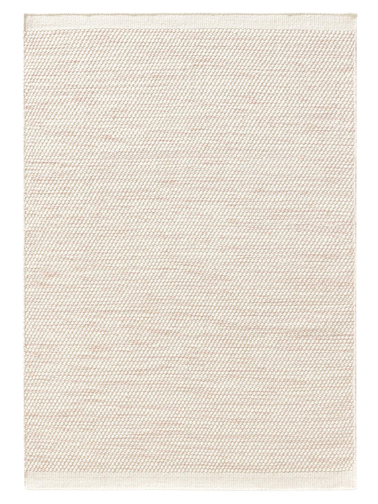 Tapis scandinave tressé enfant crème et corail en laine 200x300 cm