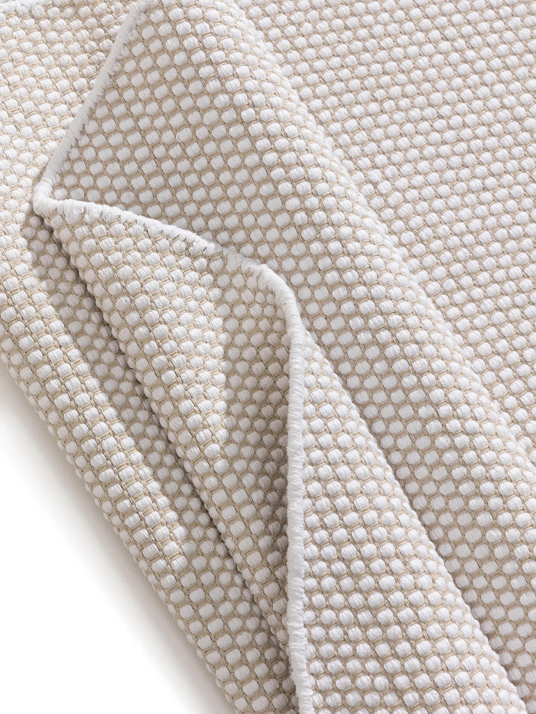 Tapis scandinave tressé en cercle rond blanc en coton 200 cm de diamètre