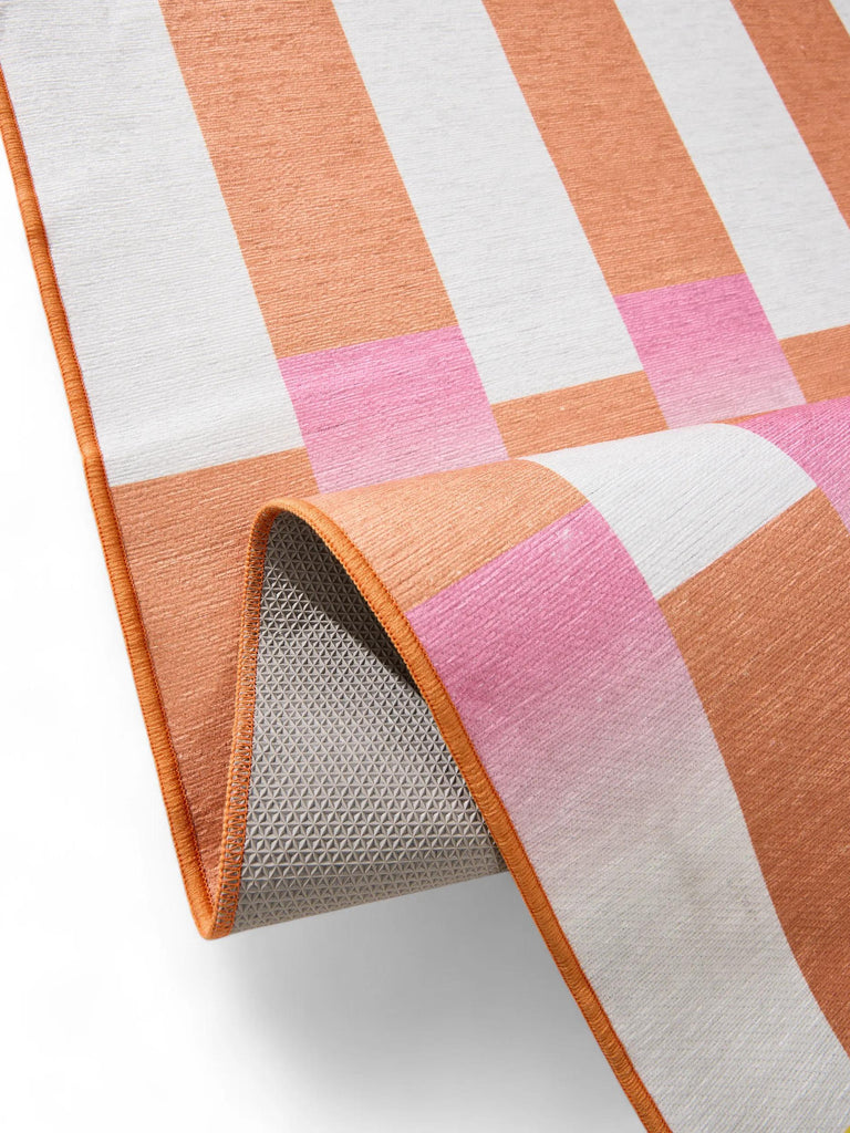 Tapis géométrique style rétro orange 160x230 cm