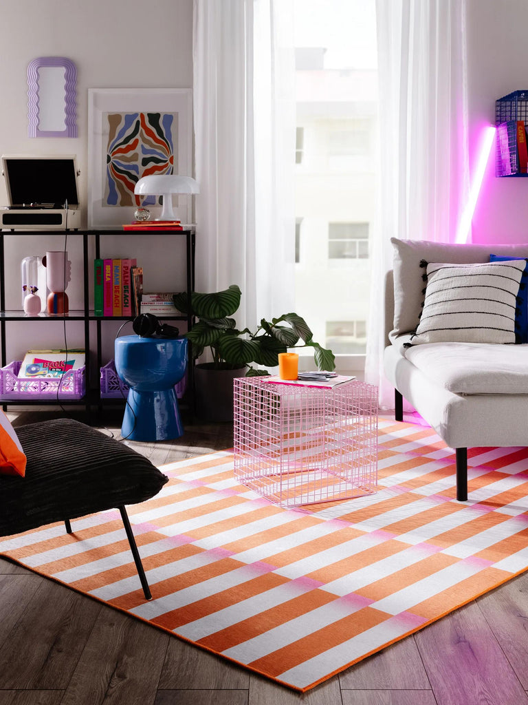 Tapis géométrique style rétro orange 160x230 cm