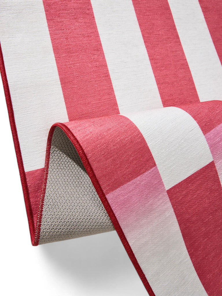 Tapis géométrique style rétro rouge et blanc 160x230 cm