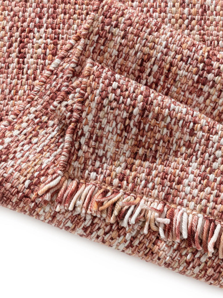 Tapis contemporain chiné à franges rouge 200x300 cm