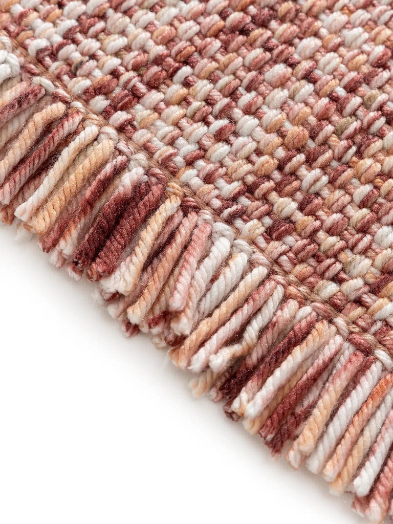 Tapis contemporain chiné à franges rouge 120x170 cm