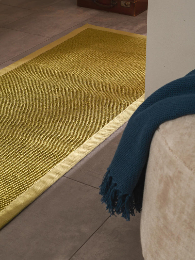 Tapis scandinave de couloir vert en sisal 70x300 cm