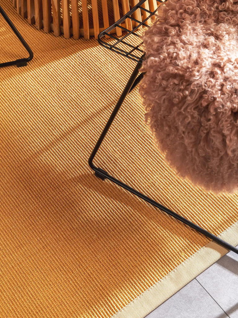Tapis scandinave orange en sisal 140x200 cm