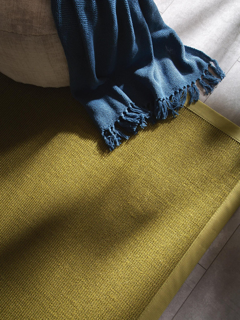 Tapis scandinave carré vert en sisal 150x150 cm