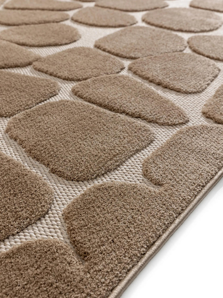 Tapis contemporain motif pierre taupe 200x300 cm