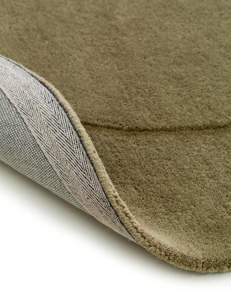 Tapis contemporain vert olive en laine 140x200 cm