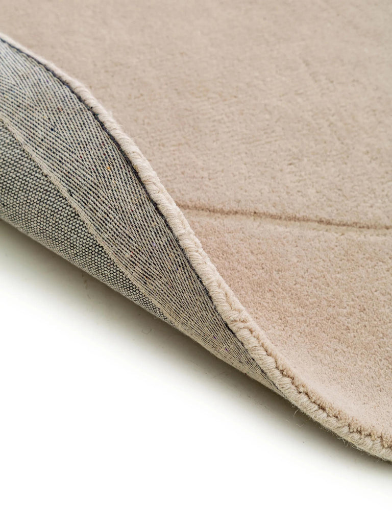 Tapis contemporain crème en laine 200 cm de diamètre