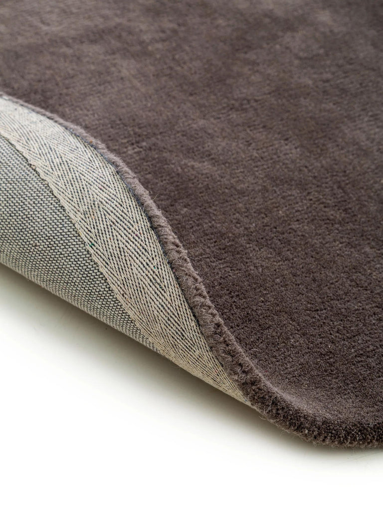 Tapis moderne ovale taupe en laine 160x230 cm