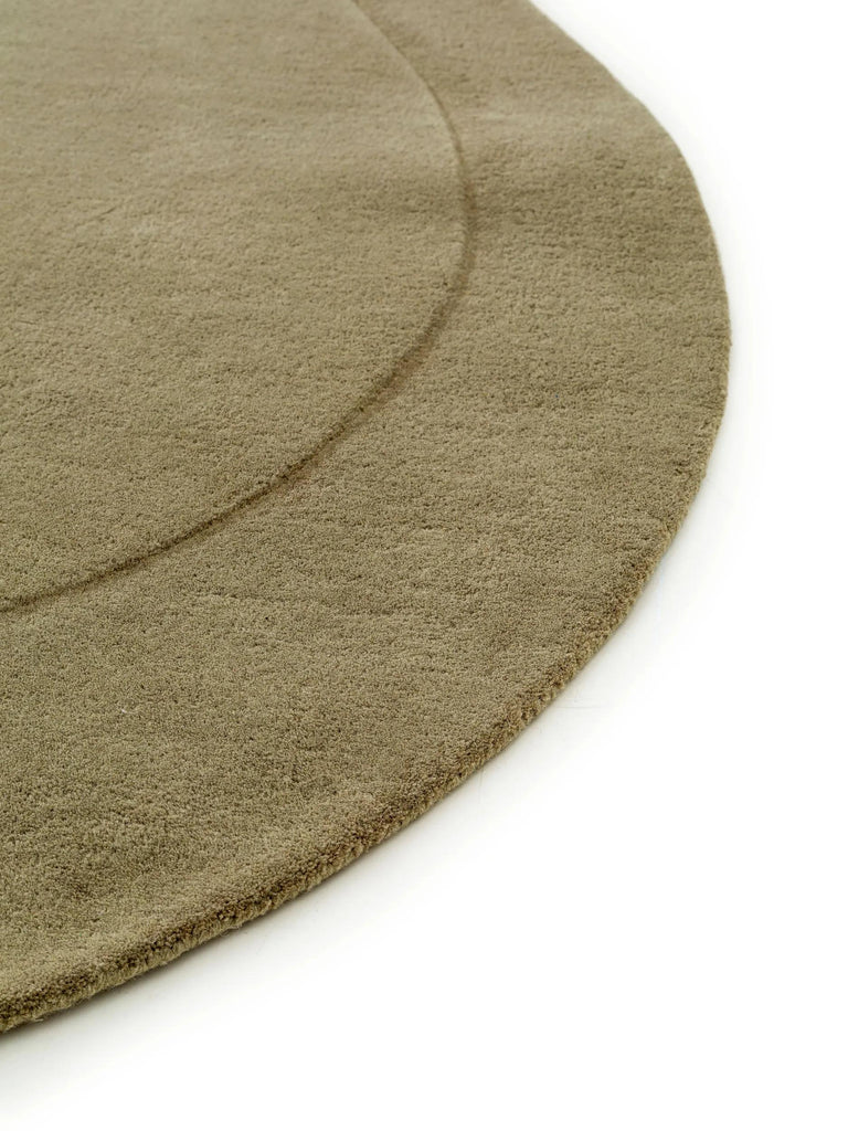 Tapis contemporain vert olive en laine 140x200 cm