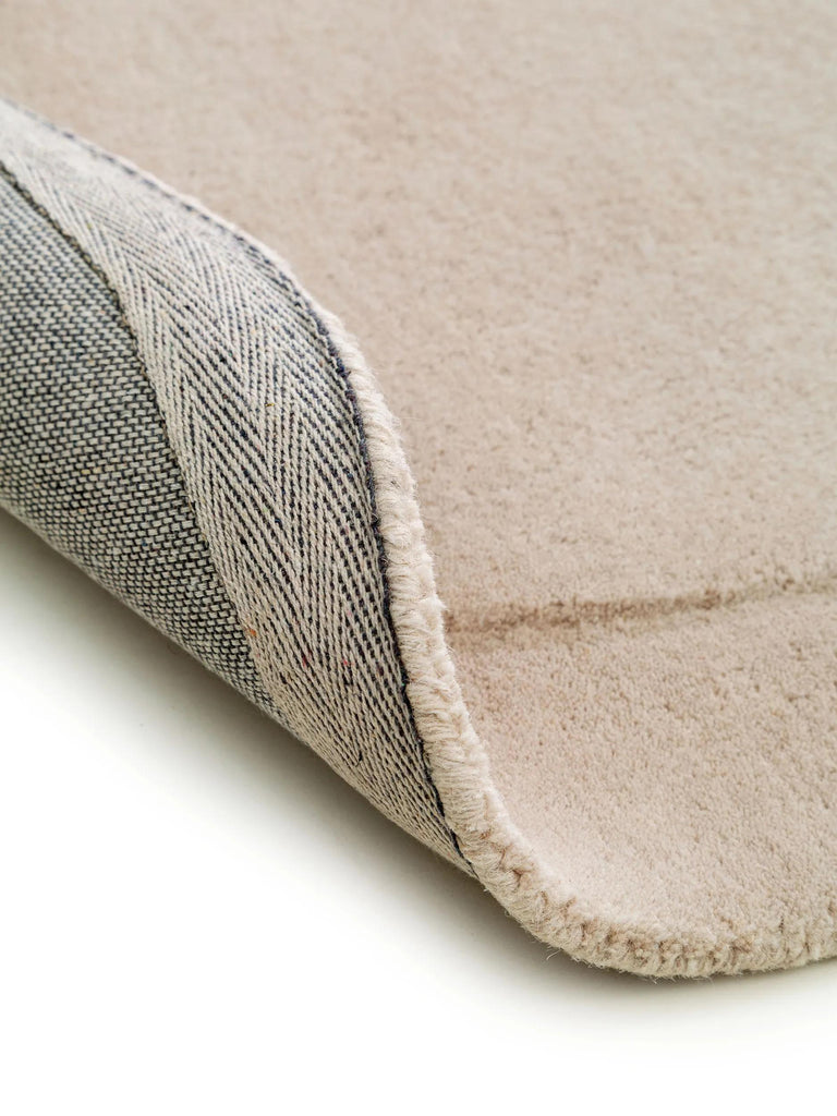 Tapis contemporain descente de lit crème en laine 80x250 cm