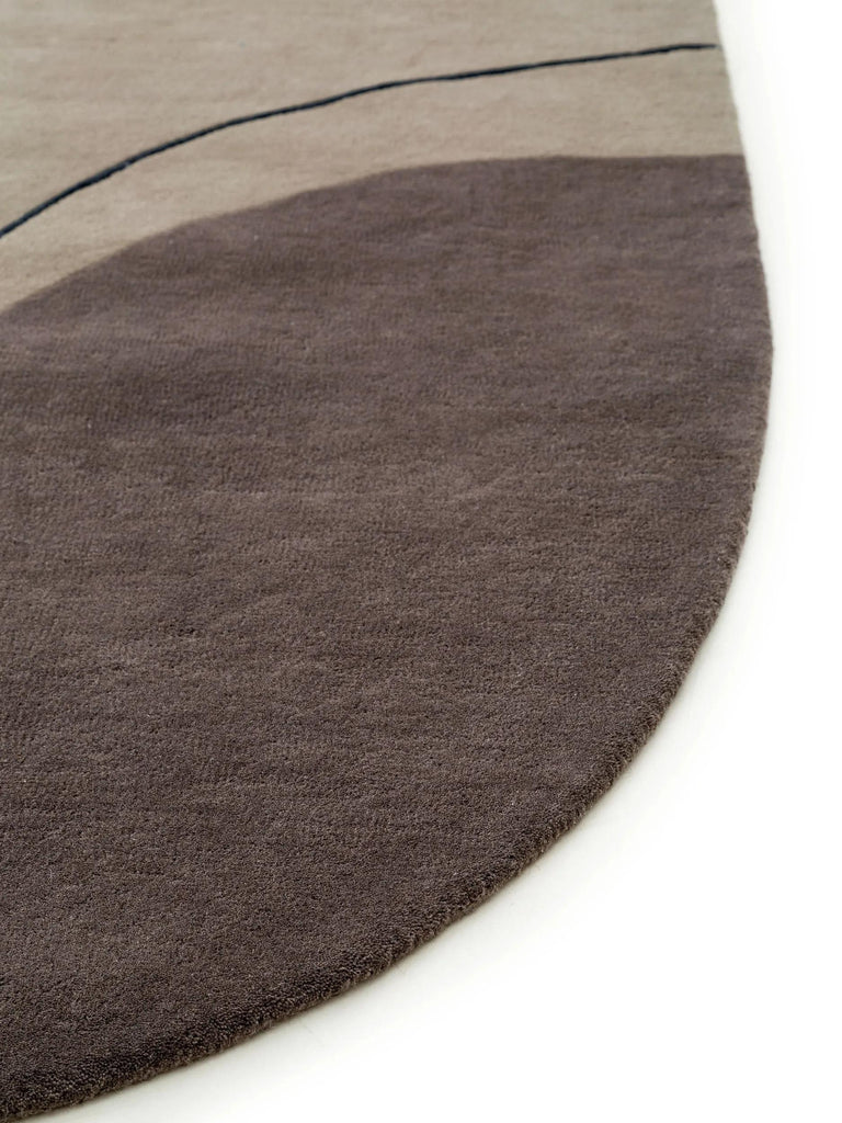 Tapis moderne ovale taupe en laine 200x300 cm