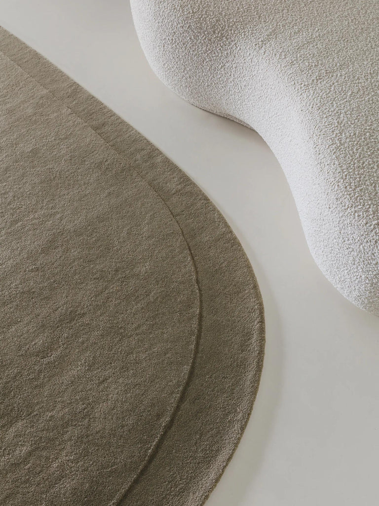 Tapis contemporain vert olive en laine 160x230 cm