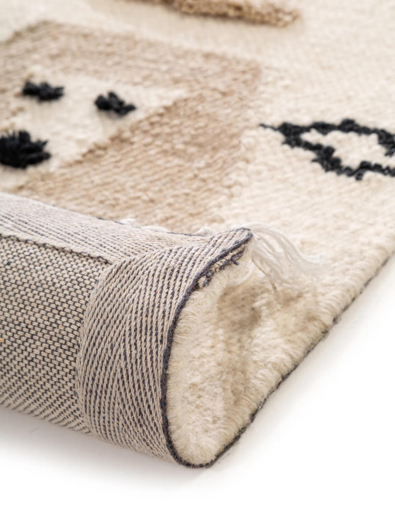 Tapis moderne  motif animaux enfant crème en laine 160x230 cm