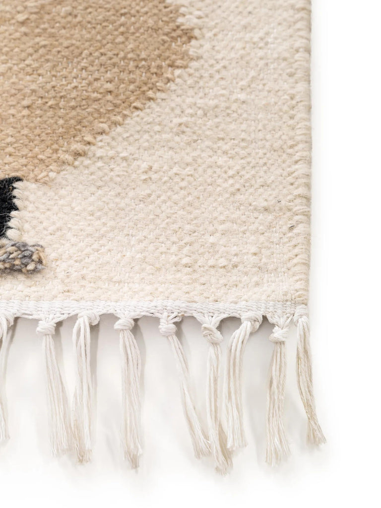 Tapis moderne  motif animaux enfant crème en laine 120x180 cm