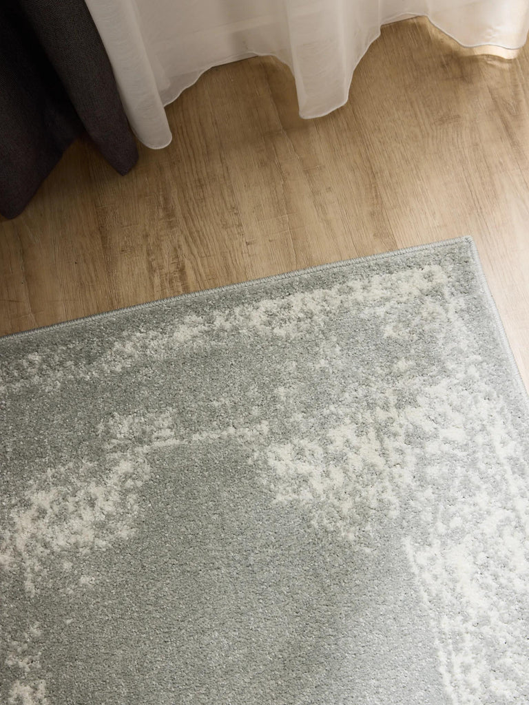 Tapis vintage motif oriental de couloir taupe 80x240 cm