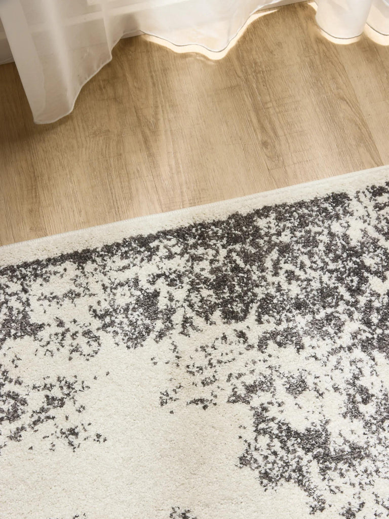 Tapis vintage motif oriental beige et gris 80x150 cm