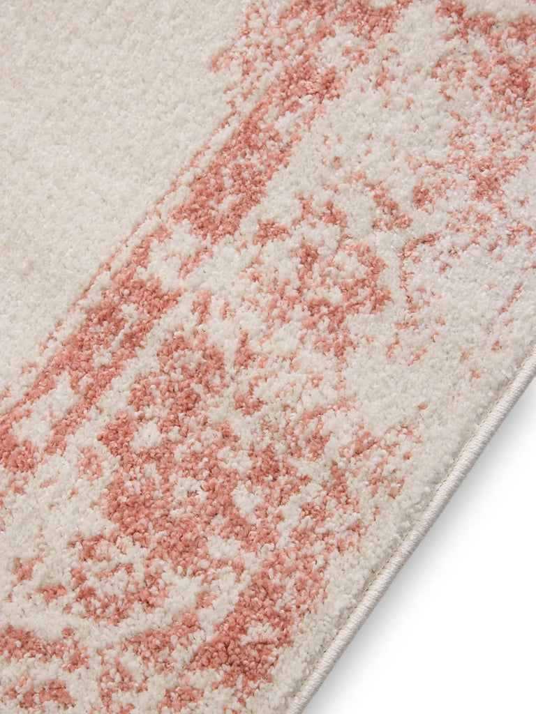 Tapis vintage motif oriental blanc et terracotta 200x300 cm