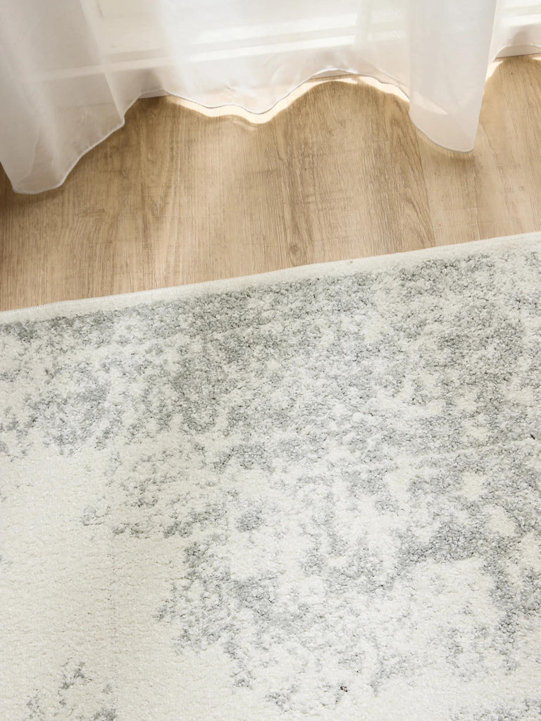 Tapis vintage motif oriental blanc et vert clair 200x300 cm