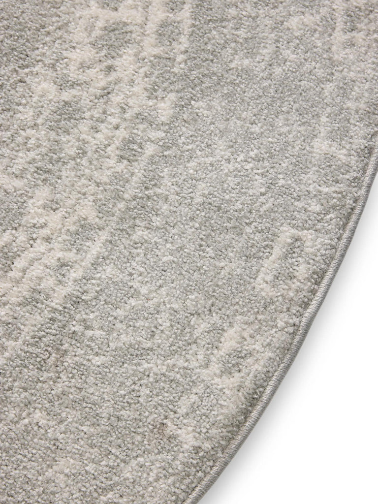 Tapis vintage motif oriental rond taupe 160 cm de diamètre