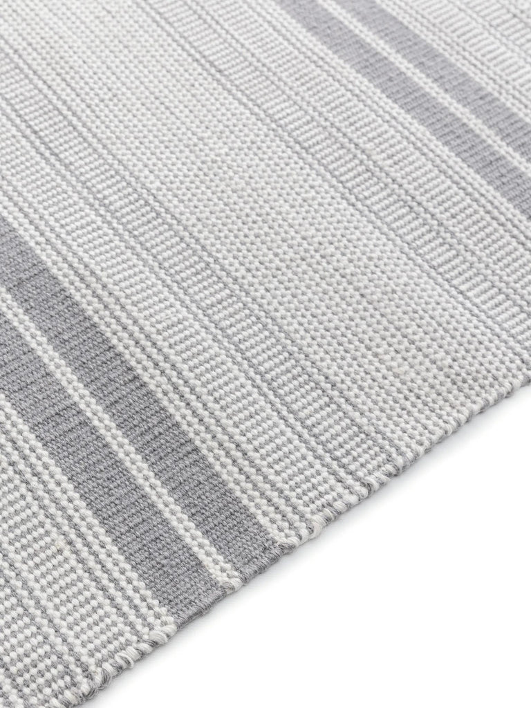 Tapis ethnique rayé à franges gris d'intérieur et d'extérieur 80x150 cm