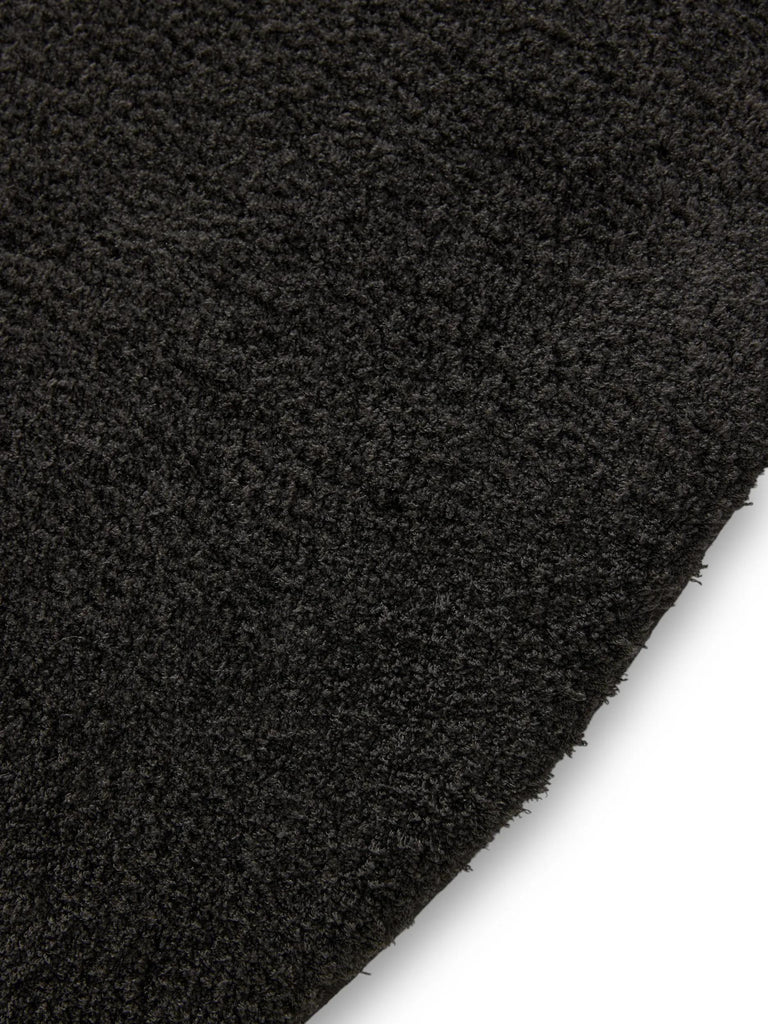 Tapis shaggy rond noir 160 cm de diamètre