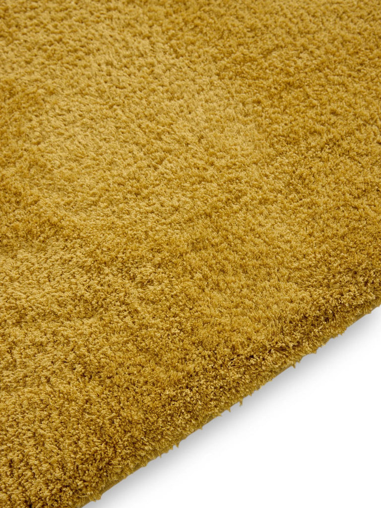 Tapis shaggy de couloir jaune moutarde 80x240 cm