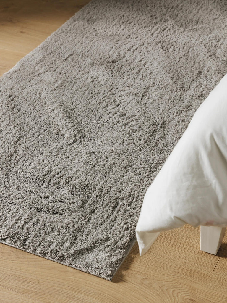 Tapis shaggy de couloir gris 80x240 cm
