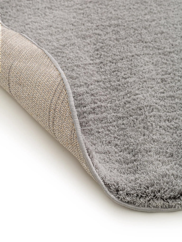Tapis shaggy rond gris 120 cm de diamètre