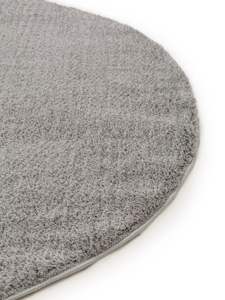 Tapis shaggy rond gris 120 cm de diamètre
