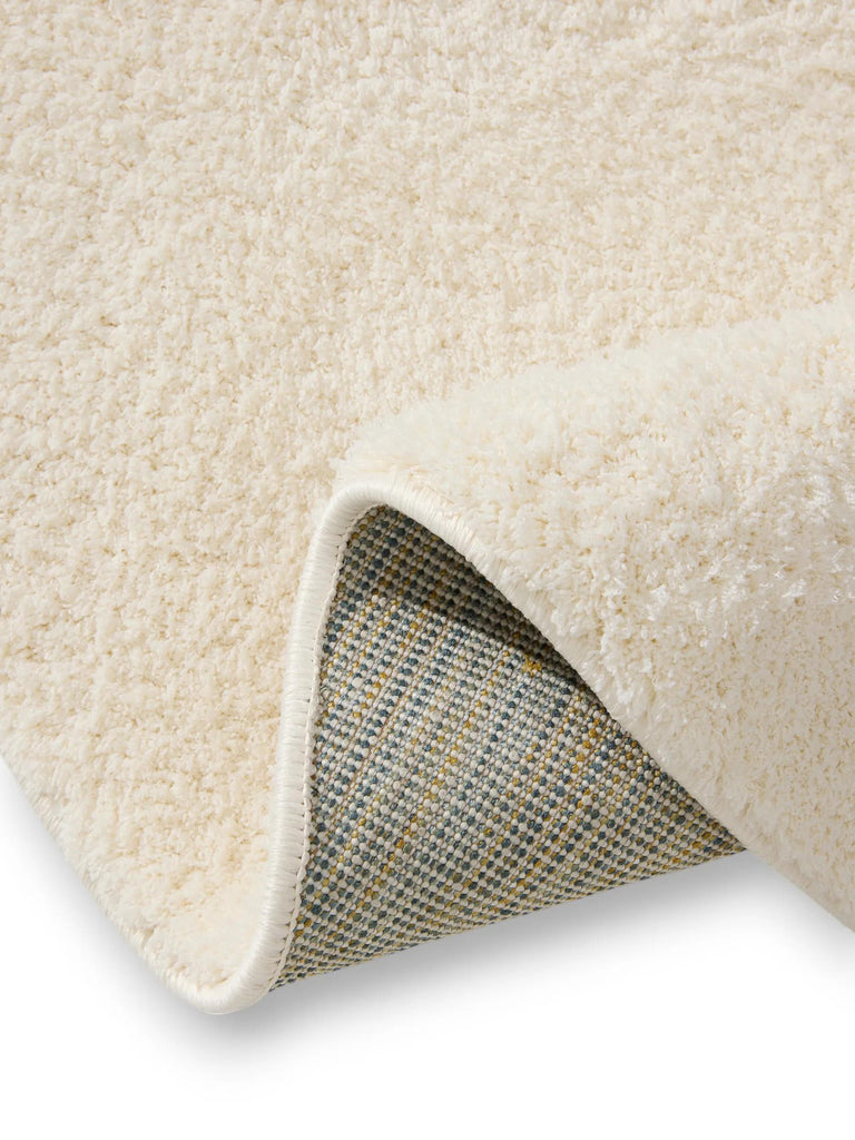 Tapis shaggy rond crème 120 cm de diamètre