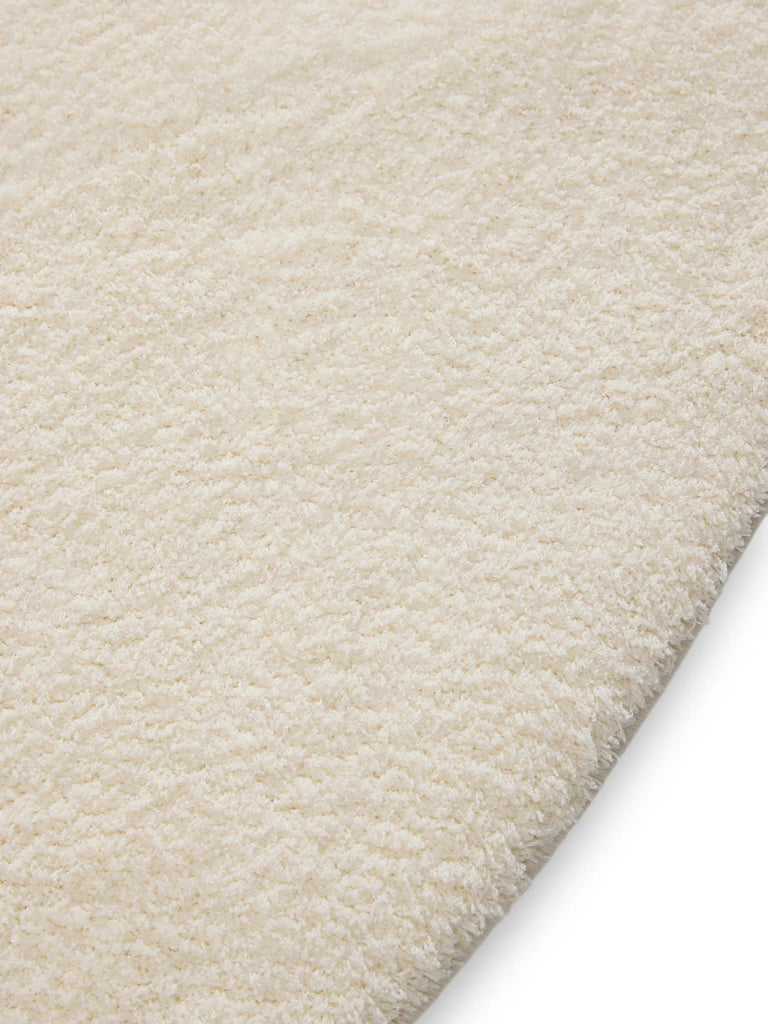 Tapis shaggy rond crème 120 cm de diamètre