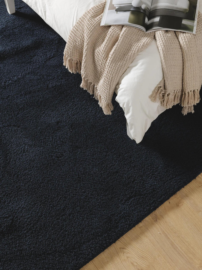 Tapis shaggy bleu canard 200x290 cm