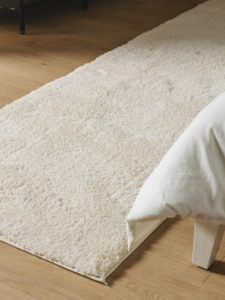 Tapis shaggy de couloir crème 80x240 cm