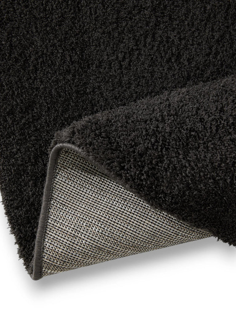 Tapis shaggy rond noir 120 cm de diamètre