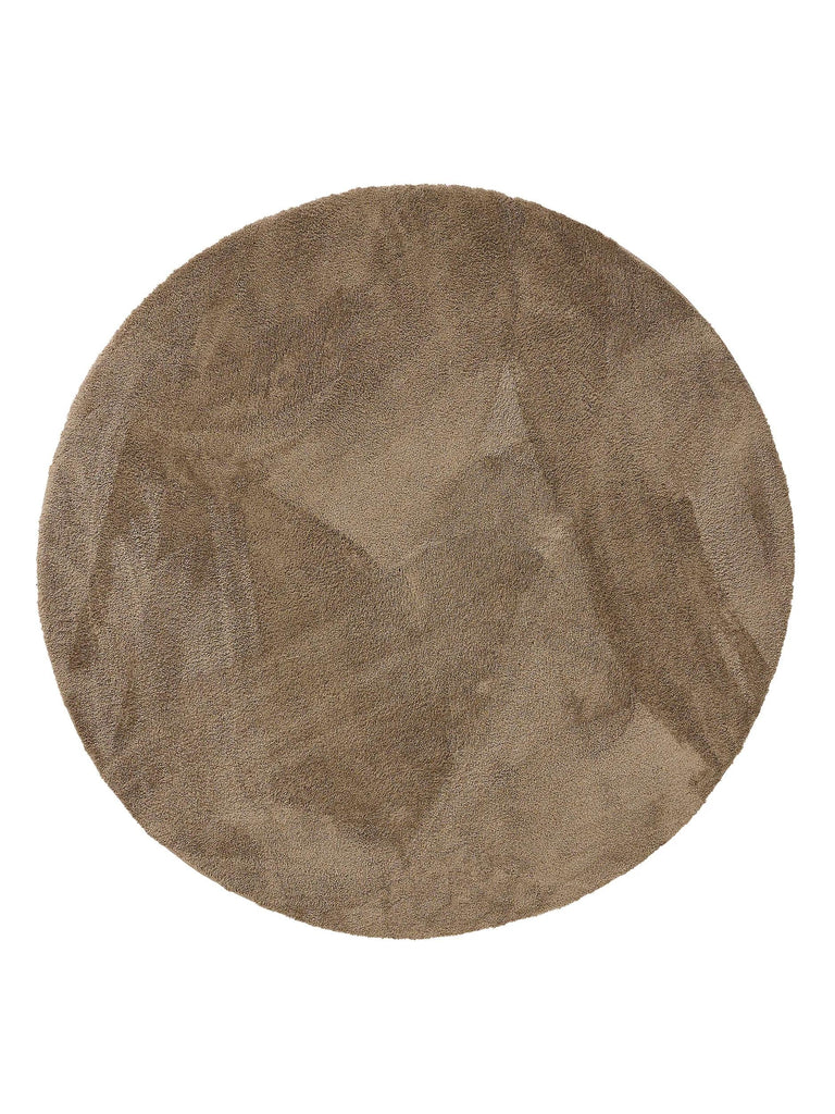 Tapis shaggy rond marron 200 cm de diamètre