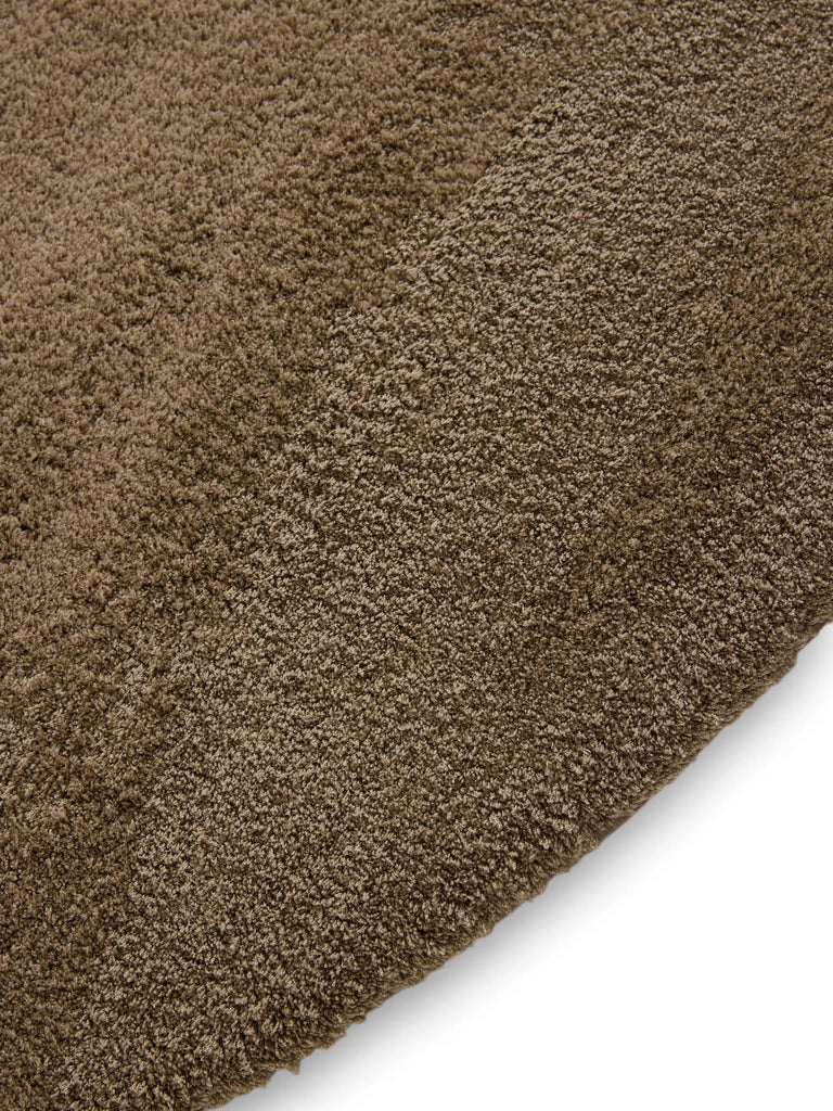 Tapis shaggy rond marron 160 cm de diamètre