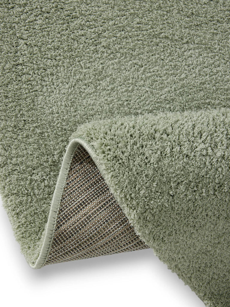 Tapis shaggy rond vert sauge 160 cm de diamètre
