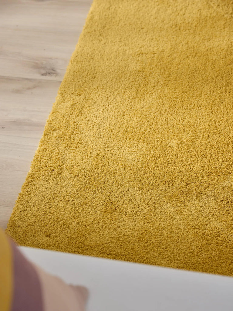 Tapis shaggy jaune moutarde 80x150 cm