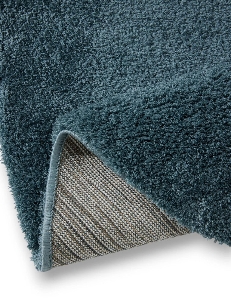 Tapis shaggy rond bleu canard 200 cm de diamètre