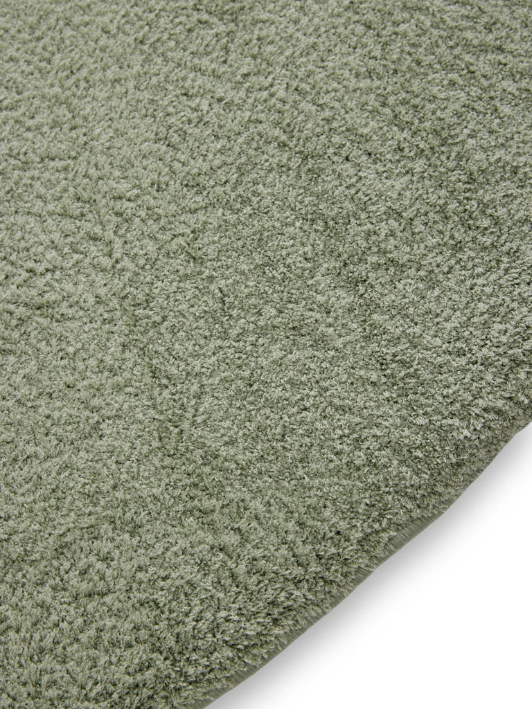 Tapis shaggy rond vert sauge 160 cm de diamètre