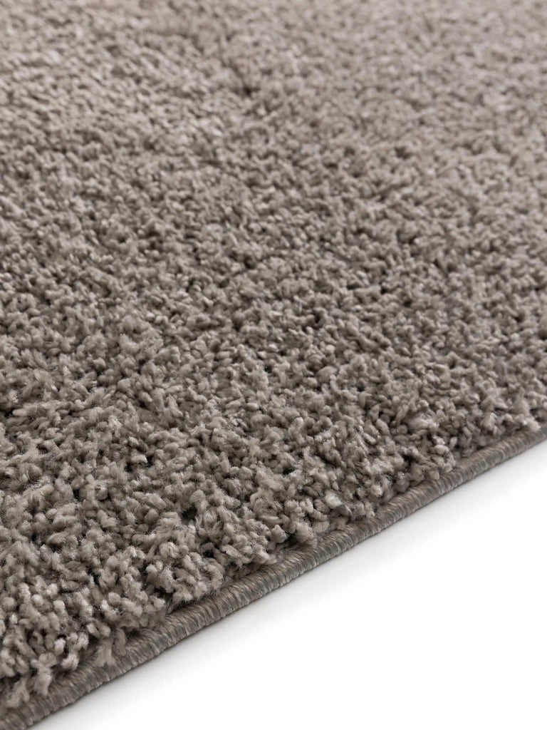 Tapis moderne uni poils longs frisés gris lavable 300x400 cm