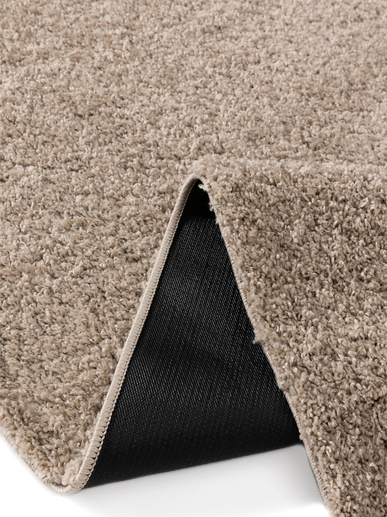 Tapis moderne uni poils longs frisés beige lavable 120x170 cm