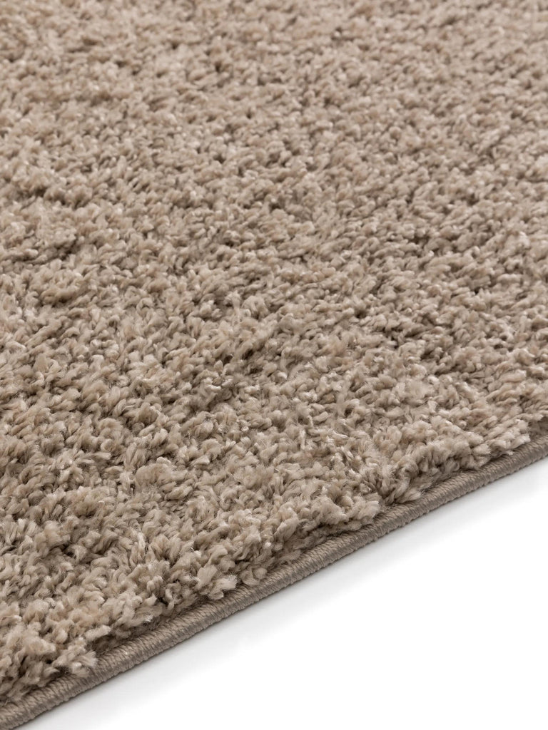 Tapis moderne uni poils longs frisés beige lavable 200x290 cm