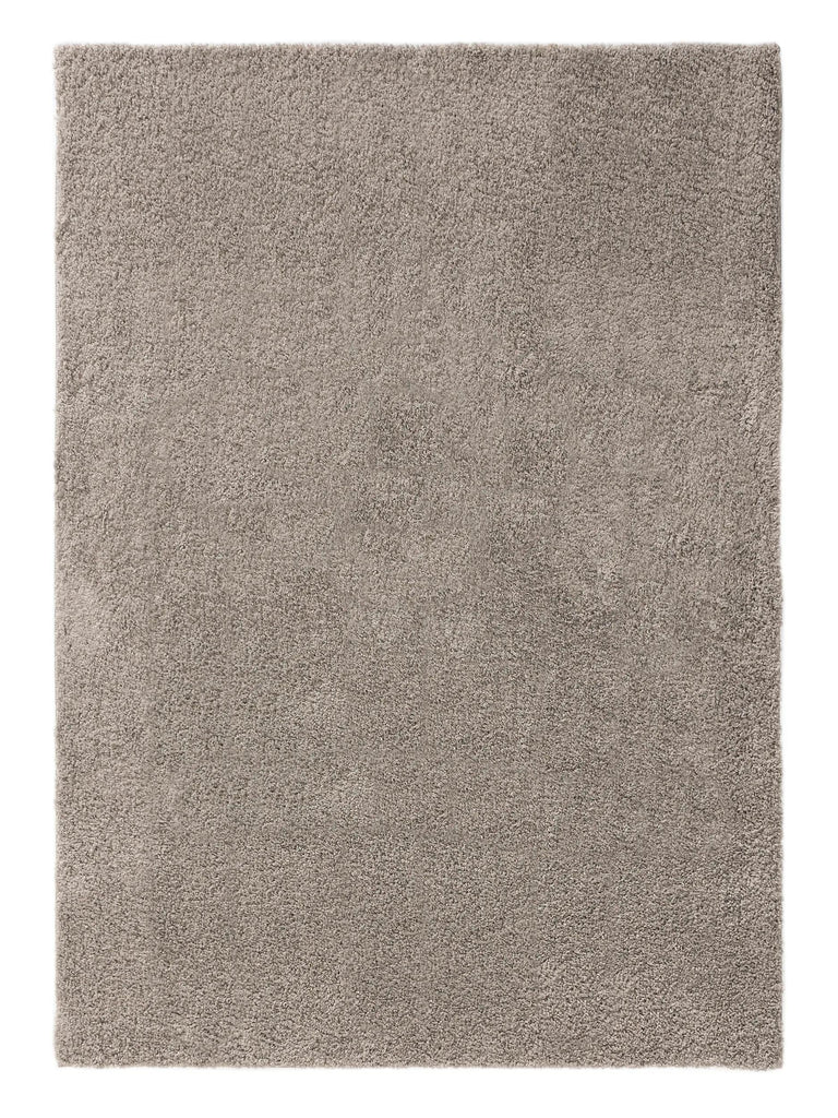 Tapis moderne uni poils longs frisés gris lavable 250x300 cm