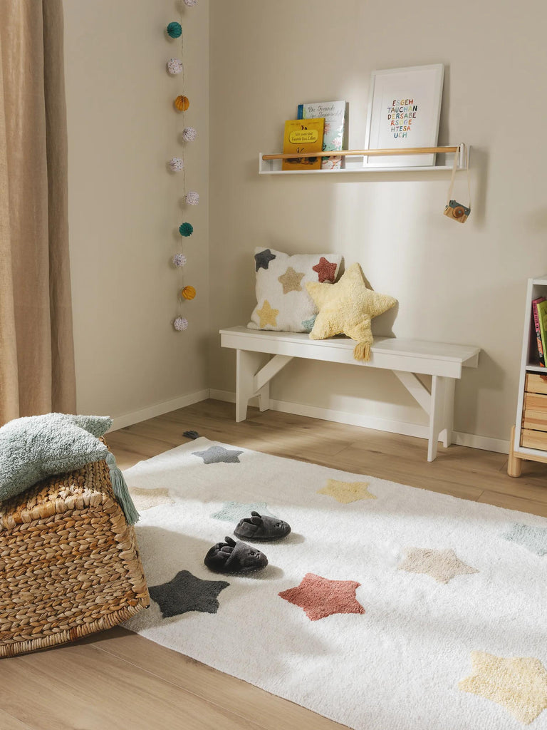 Tapis étoile enfant multicolore en coton 120x170 cm